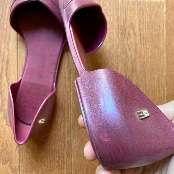 Melissa pointy-toe flats in wine, size 38 - Picture 3 of 6